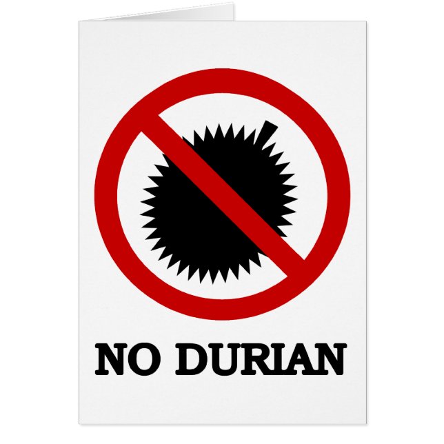 NO Durian Tropical Fruit Sign (Front)
