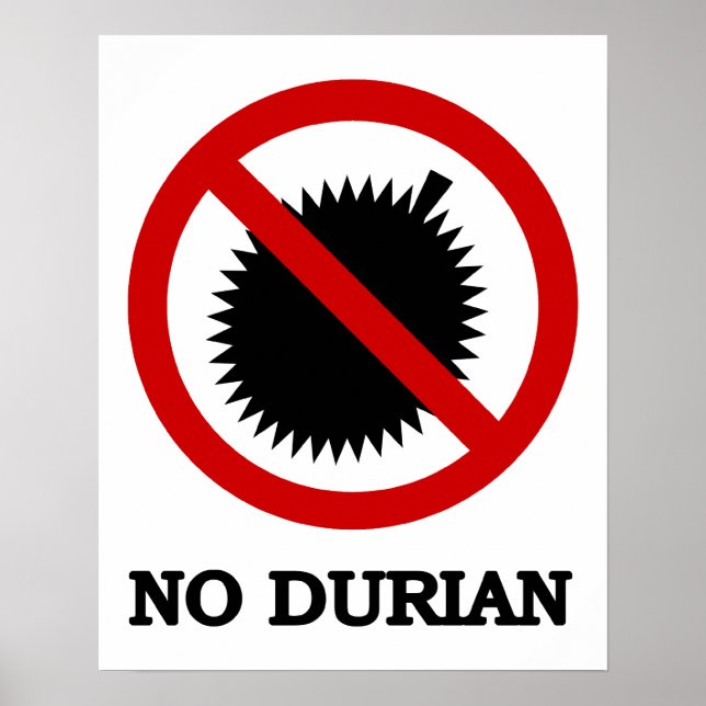 NO Durian Tropical Fruit Sign (Front)