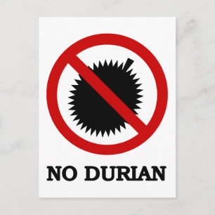 NO Durian Tropical Fruit Sign Postcard
