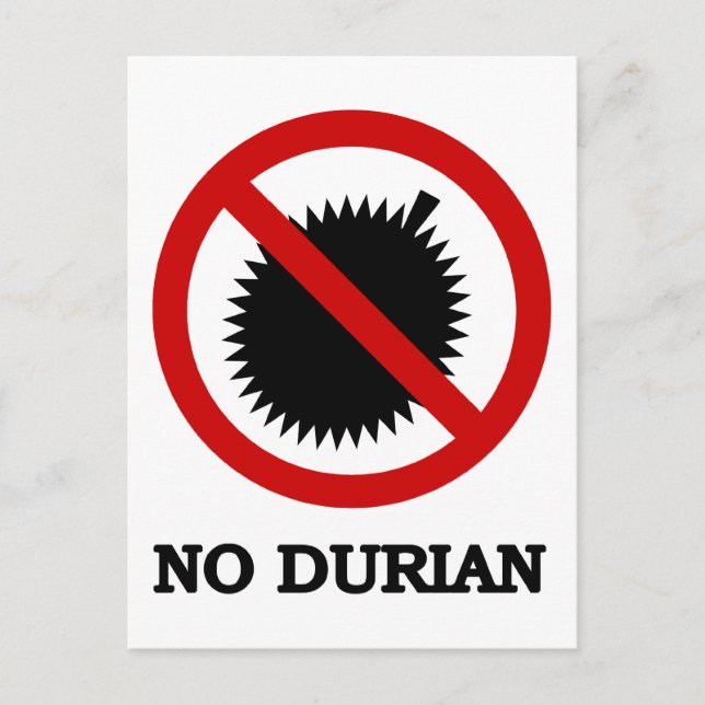 NO Durian Tropical Fruit Sign Postcard (Front)