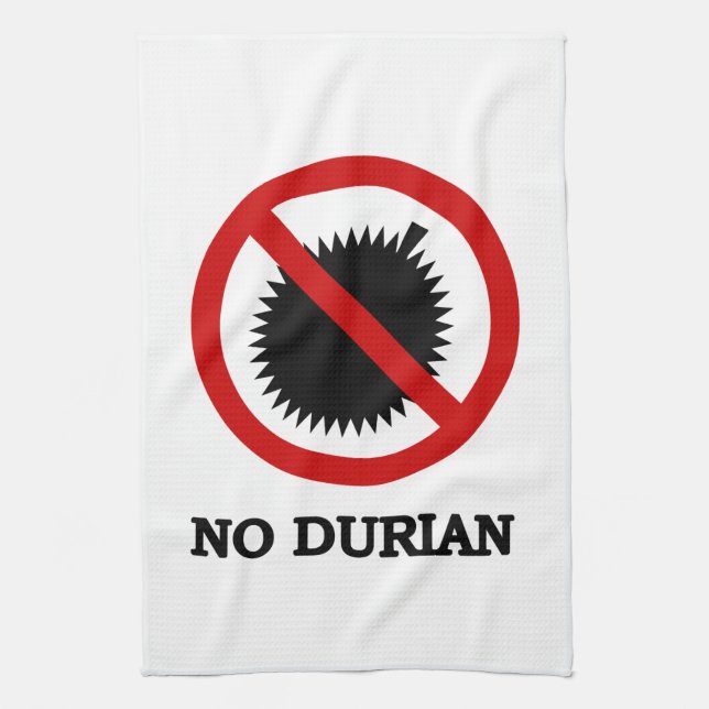 NO Durian Tropical Fruit Sign Tea Towel (Vertical)