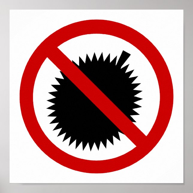 NO Durian Tropical Fruit ⚠ Thai Sign ⚠ (Front)