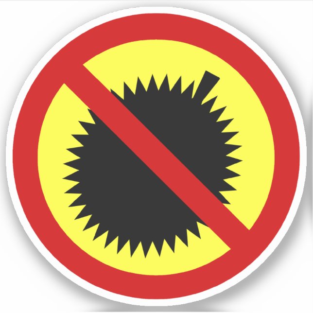 NO Durian Tropical Fruit ⚠ Thai Sign ⚠ (Front)