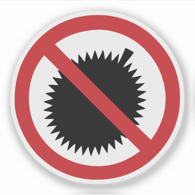 NO Durian Tropical Fruit ⚠ Thai Sign ⚠ (Front)