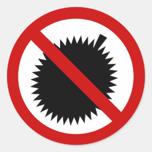 NO Durian Tropical Fruit ⚠ Thai Sign ⚠ Classic Round Sticker