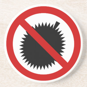 NO Durian Tropical Fruit ⚠ Thai Sign ⚠ Coaster