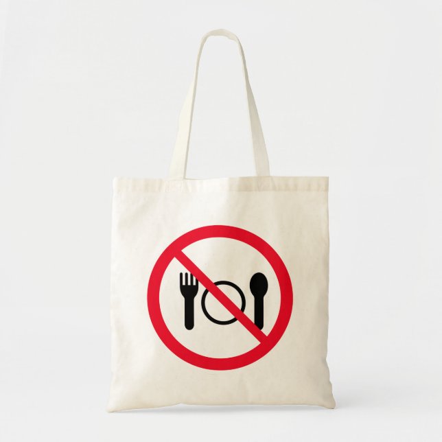 No Eating Red Circle Sign | Budget Tote Bag (Front)
