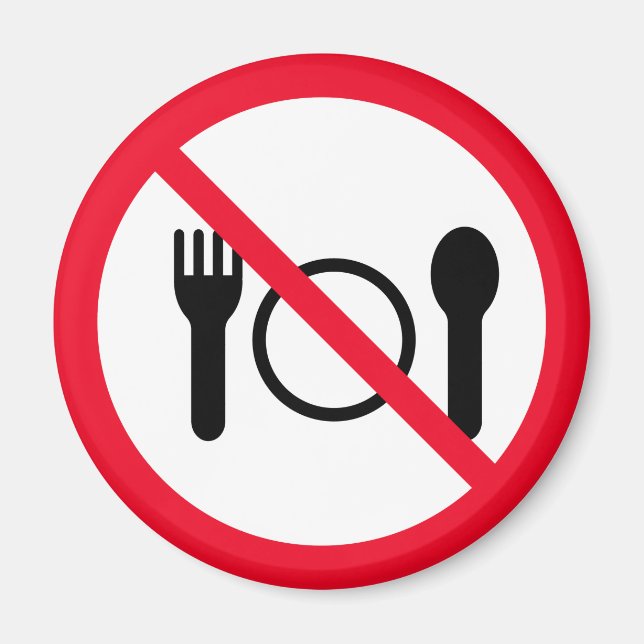 No Eating | Red Circle Sign | Magnet (Front)