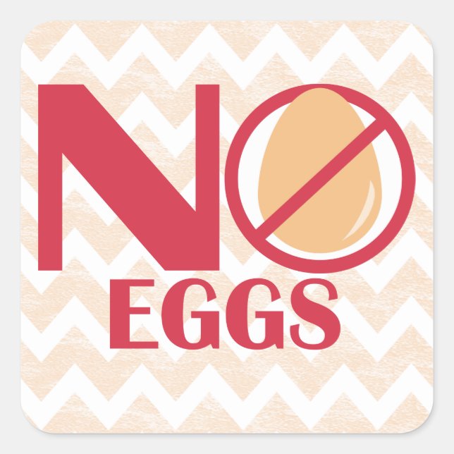 No Eggs Food Allergy Alert Stickers (Front)