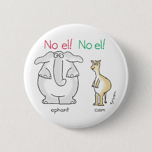 No el! No el! by Sandra Boynton 6 Cm Round Badge