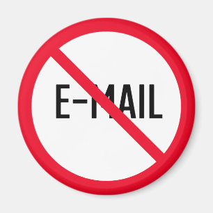 No Email Red Circle Sign Magnet