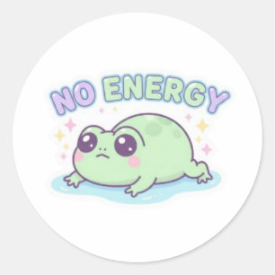 No Energy Frog Sticker Cute Tired Frog Dragging Me