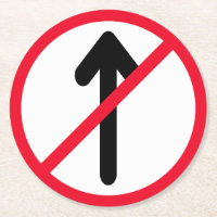 No Entry Circle Road Sign | Custom Round Coasters