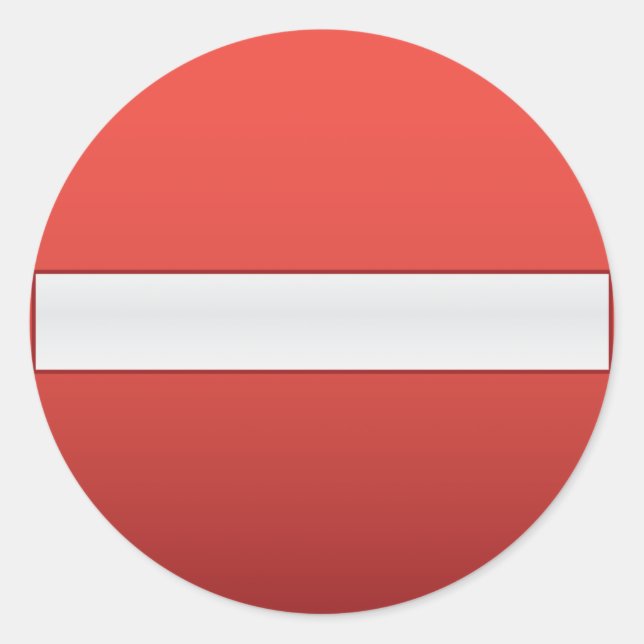 No entry road sign classic round sticker (Front)