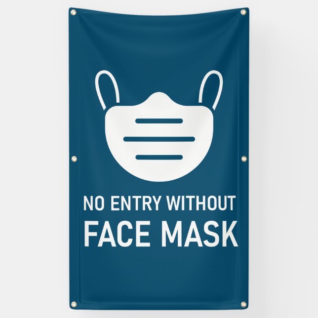 No Entry Without Face Mask Banner (Vertical)