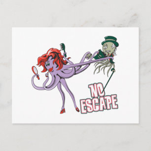 no escape funny octopus love postcard