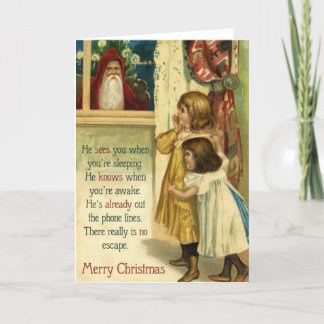 No escape - funny vintage Christmas card