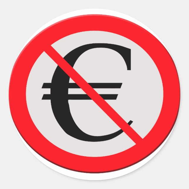 No Euro Classic Round Sticker (Front)