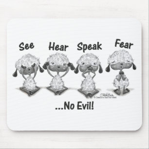 No Evil Lambs Mouse Mat