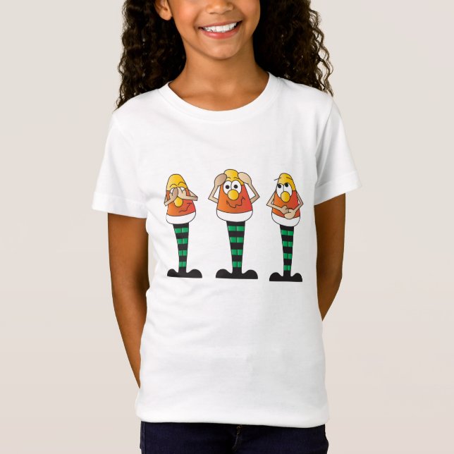 No Evil Silly Candy Corn Guys T-Shirt (Front)