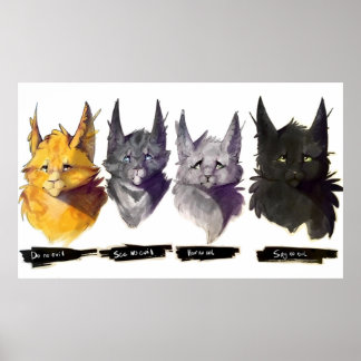 No Evil Warrior Cats Power of Three Illustration Poster