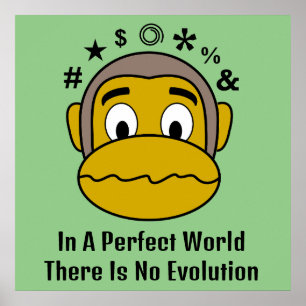 No evolution monkey motivational poster