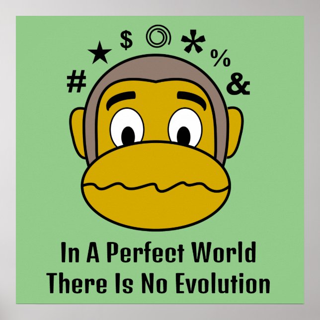 No evolution monkey motivational poster (Front)