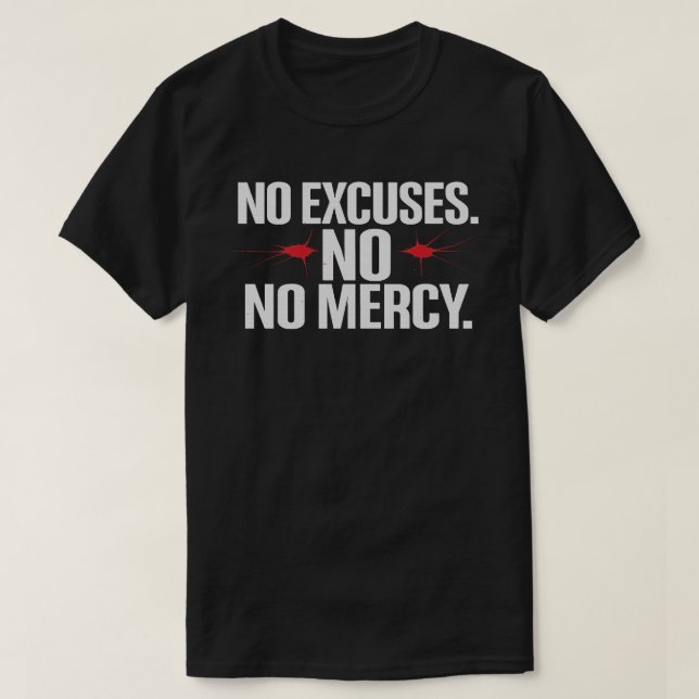 No Excuse No Merci – Motivational Gym T-Shirt (Design Front)