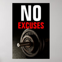 No Excuses Bodybuilding Inspirational Dumbell