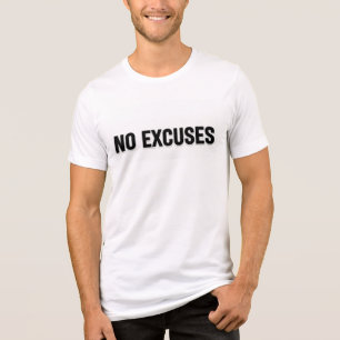 No Excuses Bold Fitness Typography Tri-Blend Shirt