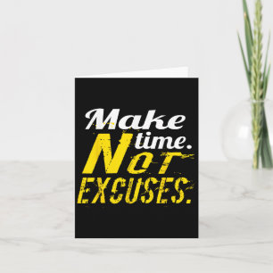 No Excuses Gym &amp; Fitness Workout Motivation Sh Card