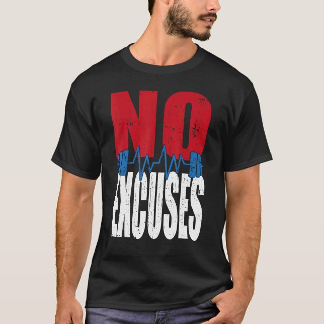 No Excuses Gym Bodybuilding T-Shirt (Front)