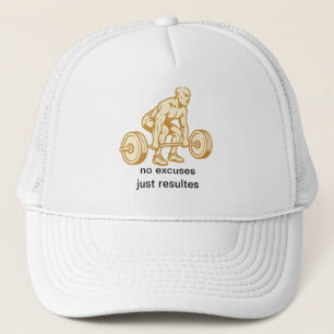 no excuses gym motivation design trucker hat
