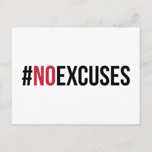 No Excuses Gym Quote Postcard