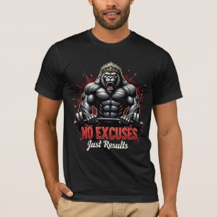 No Excuses – Just Results Beast Mode Gorilla Gym T-Shirt