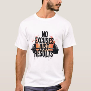 No Excuses Just Results Bold Paint Drip Gym T-Shirt