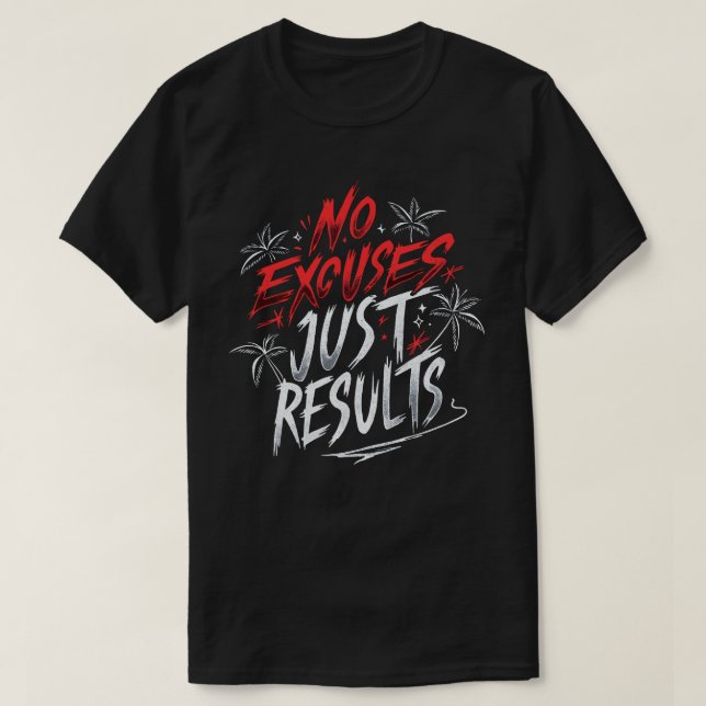 No Excuses, Just Results – Motivational  T-Shirt (Design Front)