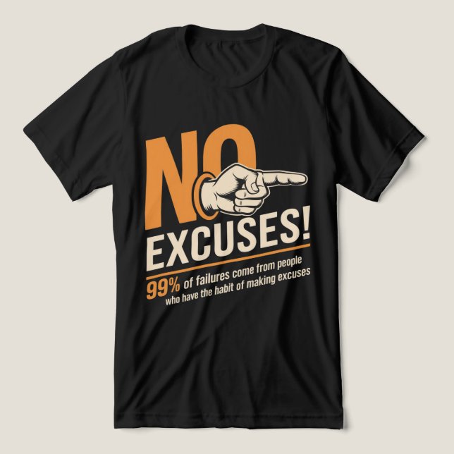 "No Excuses" Motivational Success Mindset Tri-Blend Shirt (Design Front)