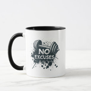 No Excuses Mug – Bold Motivational Coffee Cup