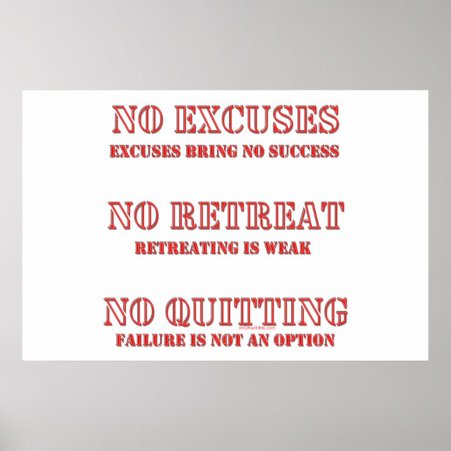 No Excuses. Poster (Front)