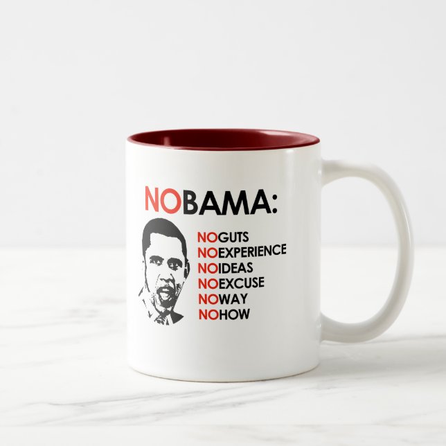NO EXPERIENCE, NOBAMA Two-Tone COFFEE MUG (Right)