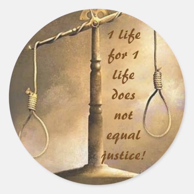 No eye for an eye classic round sticker (Front)