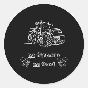 No Farmers No Food Classic Round Sticker