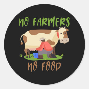 No Farmers No Food Classic Round Sticker