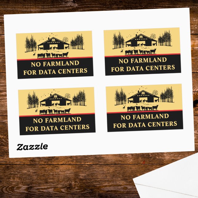 No Farmland for Data Centres - Protect Our Farms Rectangular Sticker (Creator Uploaded)