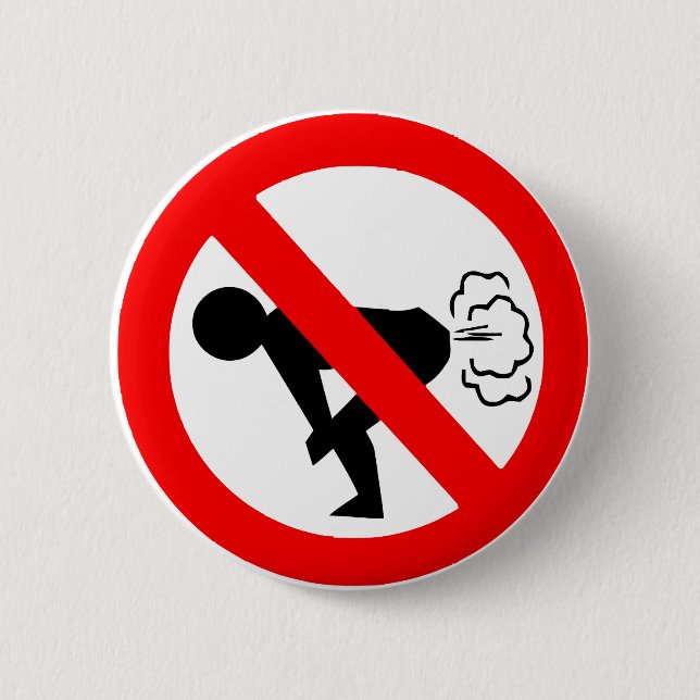 No Fart Zone 6 Cm Round Badge (Front)
