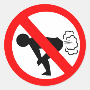 No Fart Zone Classic Round Sticker