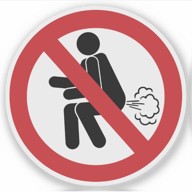 NO Farting ⚠ Funny Thai Toilet Sign ⚠ (Front)