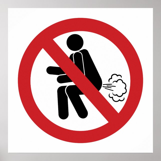 NO Farting ⚠ Funny Thai Toilet Sign ⚠ (Front)