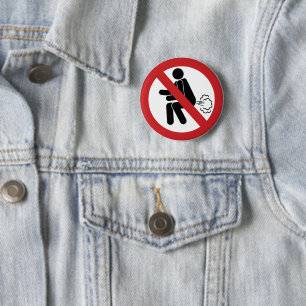 NO Farting ⚠ Funny Thai Toilet Sign ⚠ 6 Cm Round Badge